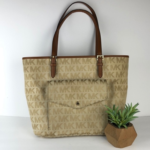 Michael Kors Jet Set Signature Shoulder Bag Tote - Picture 1 of 16